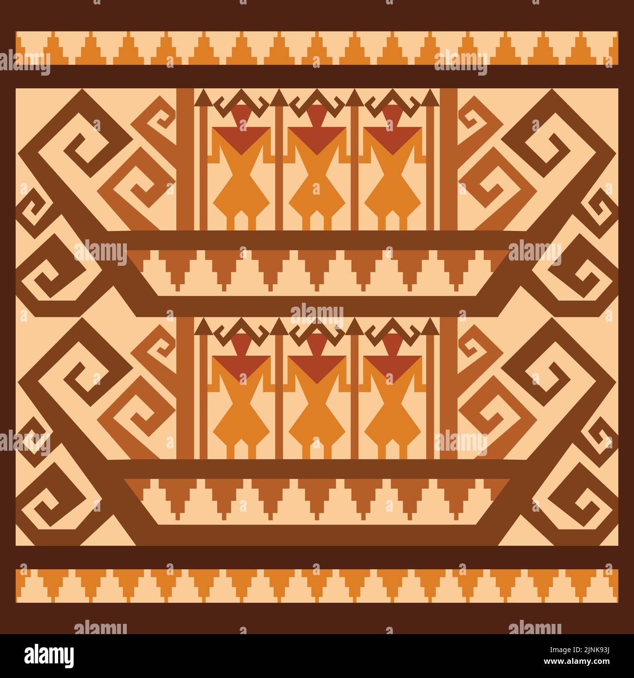 Il motivo della nave Lampung - un simbolo del viaggio della vita umana dalla nascita alla morte Illustrazione Vettoriale