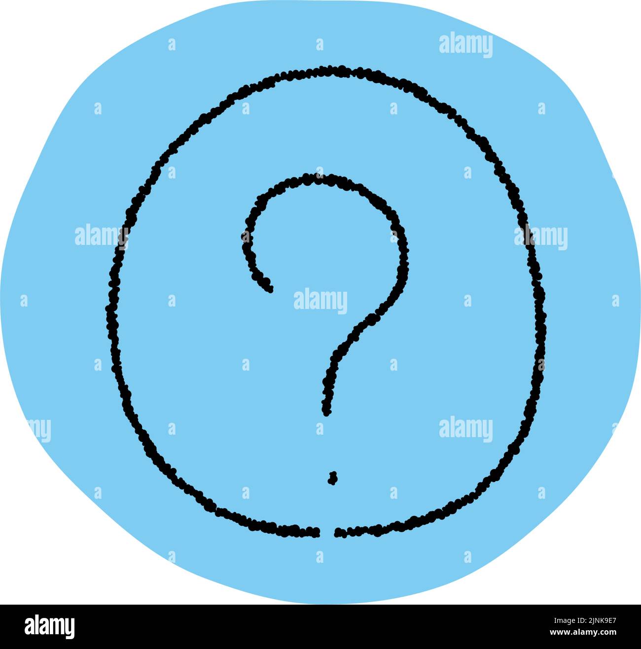 Semplice icona del punto interrogativo, stile di scrittura a matita Illustrazione Vettoriale