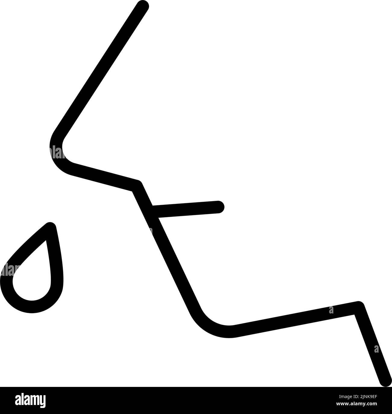 Semplice icona a naso che cola, in bianco e nero Illustrazione Vettoriale
