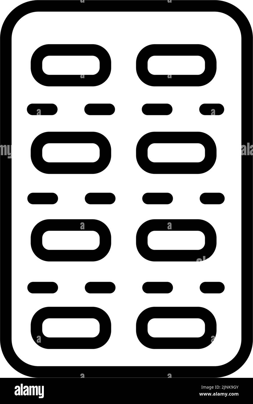 Icona della medicina in una semplice custodia di plastica, nera e bianca Illustrazione Vettoriale