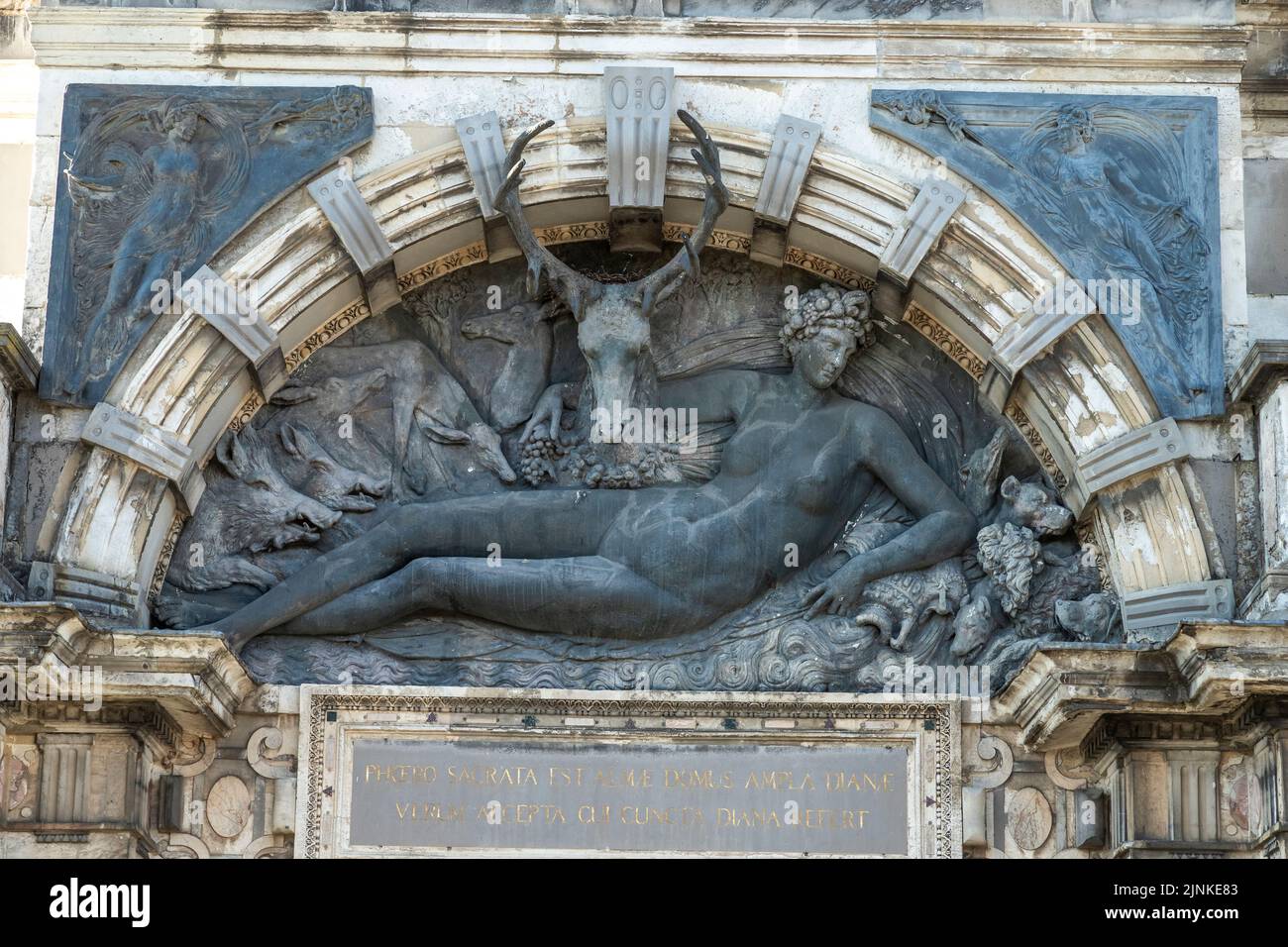 Francia, Eure et Loir, Anet, Chateau d'Anet, 16th ° secolo castello rinascimentale, costruito dall'architetto Philibert Delorme sotto Henri II per Diane de Poit Foto Stock