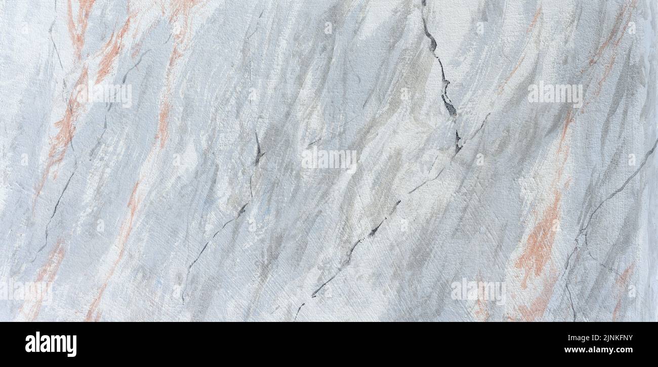 Parete con disegno in marmo dipinto in rosa grigio bianco Foto Stock