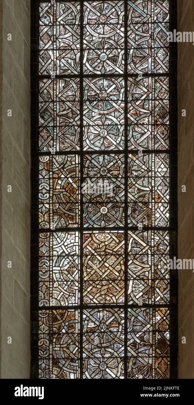 Francia, Oise, Picardie, Saint Jean aux Bois, Notre Dame et Saint Jean Baptiste abbazia del 12th ° secolo, vetrate del 13th ° secolo detto Foto Stock