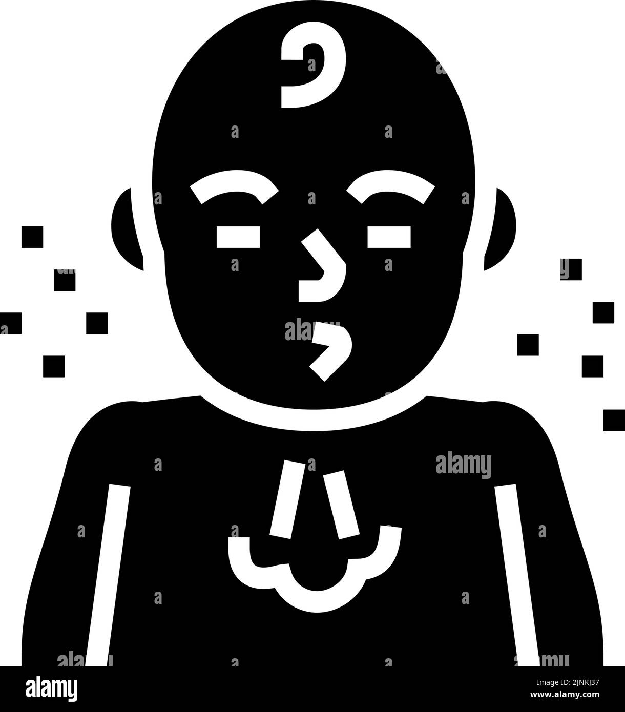 illustrazione vettore icona glifo starnuto riflesso Illustrazione Vettoriale