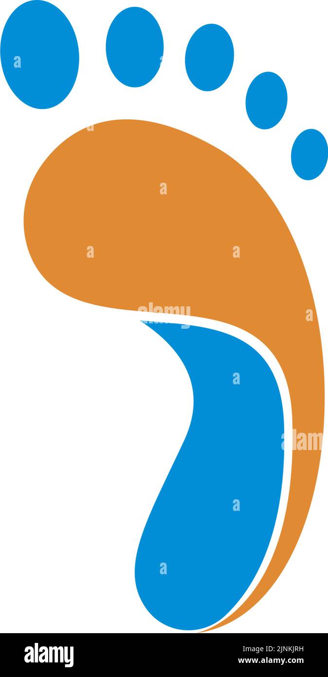 Immagine del logo dell'icona del piede umano Illustrazione Vettoriale
