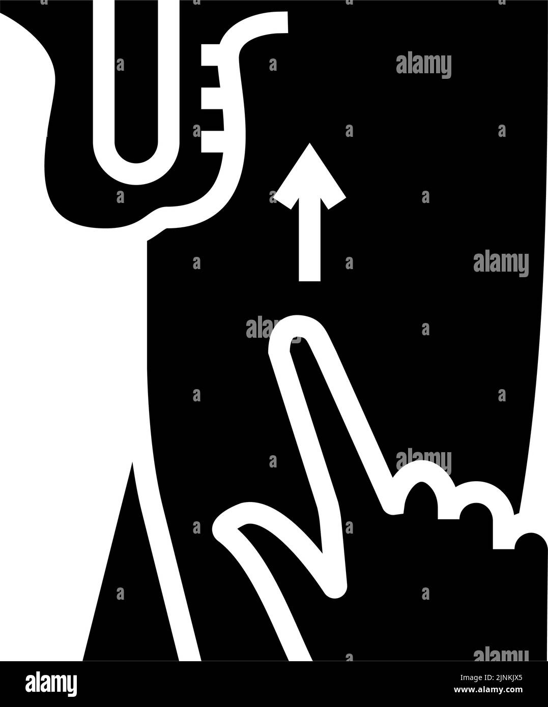 illustrazione del vettore icona glifo di riflesso cremasteric Illustrazione Vettoriale