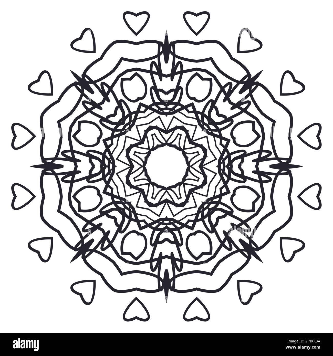 Logo vettoriale rotondo mandala, ornamento etnico per spa, boutique floreale, negozio cinese o indiano, centro yoga, potere vegano, arabo orientale, benessere. Illustrazione Vettoriale