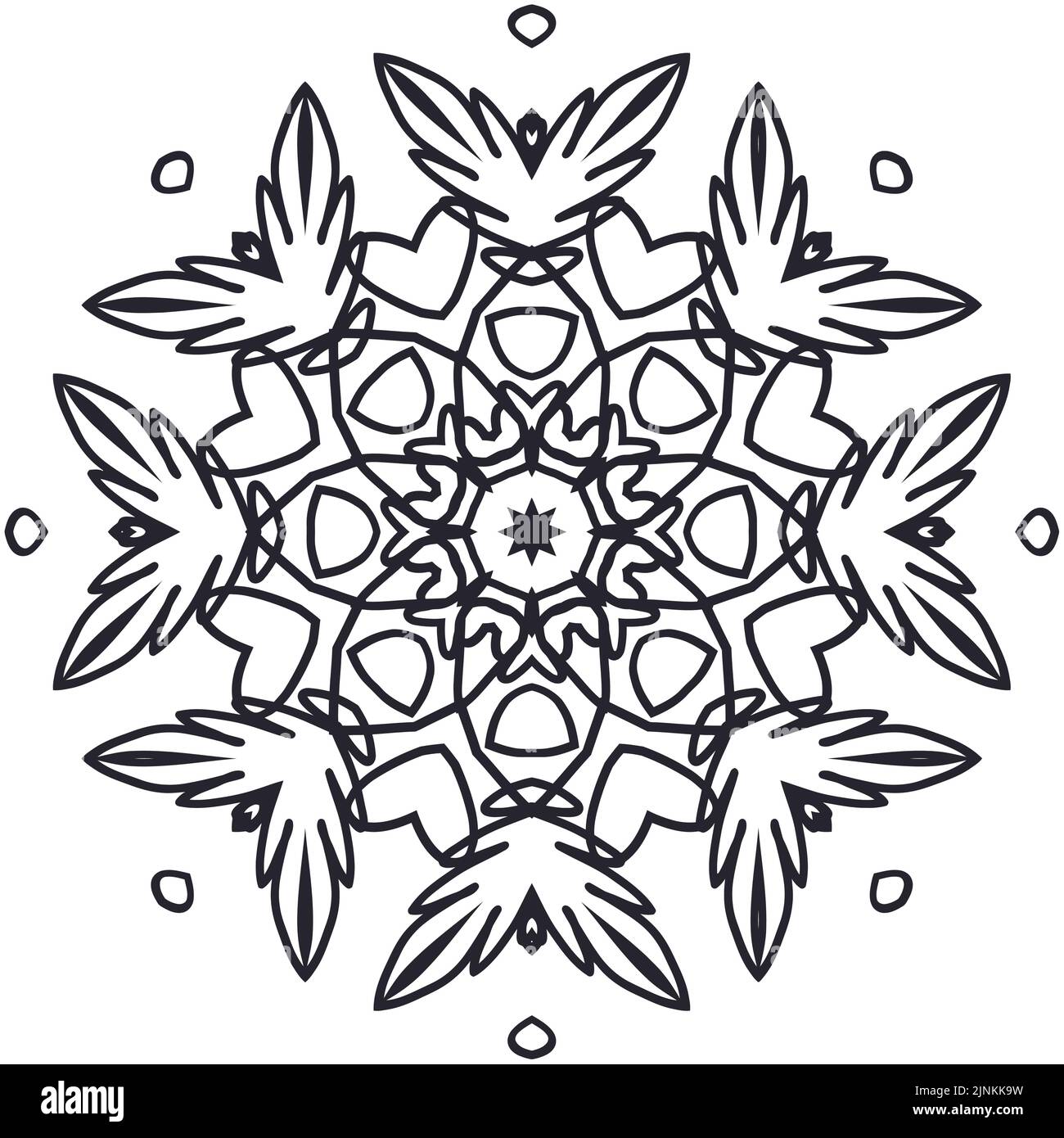 Logo vettoriale rotondo mandala, ornamento etnico per spa, boutique floreale, negozio cinese o indiano, centro yoga, potere vegano, arabo orientale, benessere. Illustrazione Vettoriale