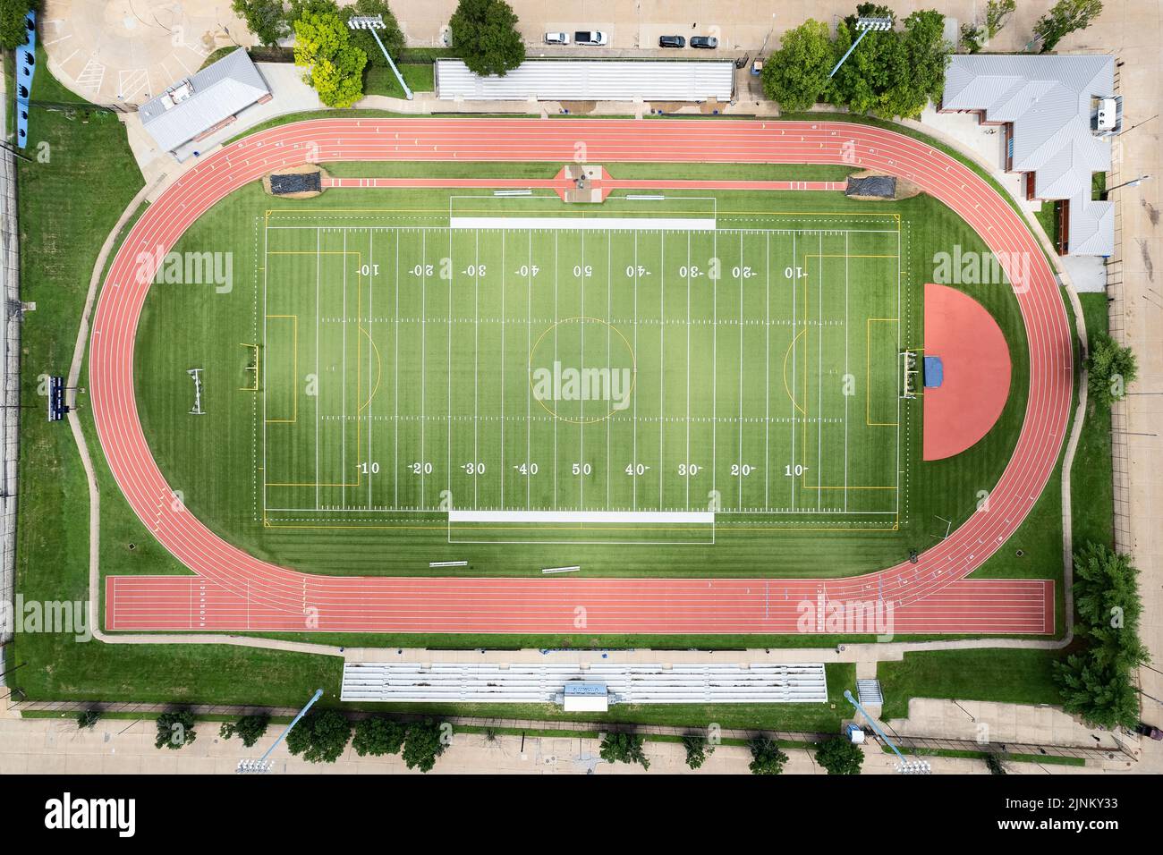 Vista aerea del campo di calcio Foto Stock