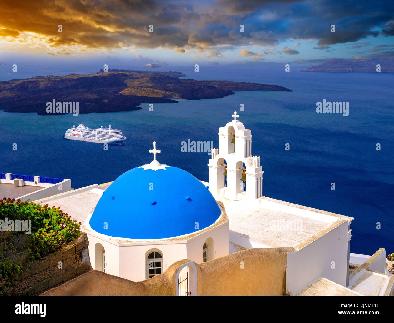 Santorini , Oia,Grecia,Europa Mar Egeo,Mediterraneo Foto Stock
