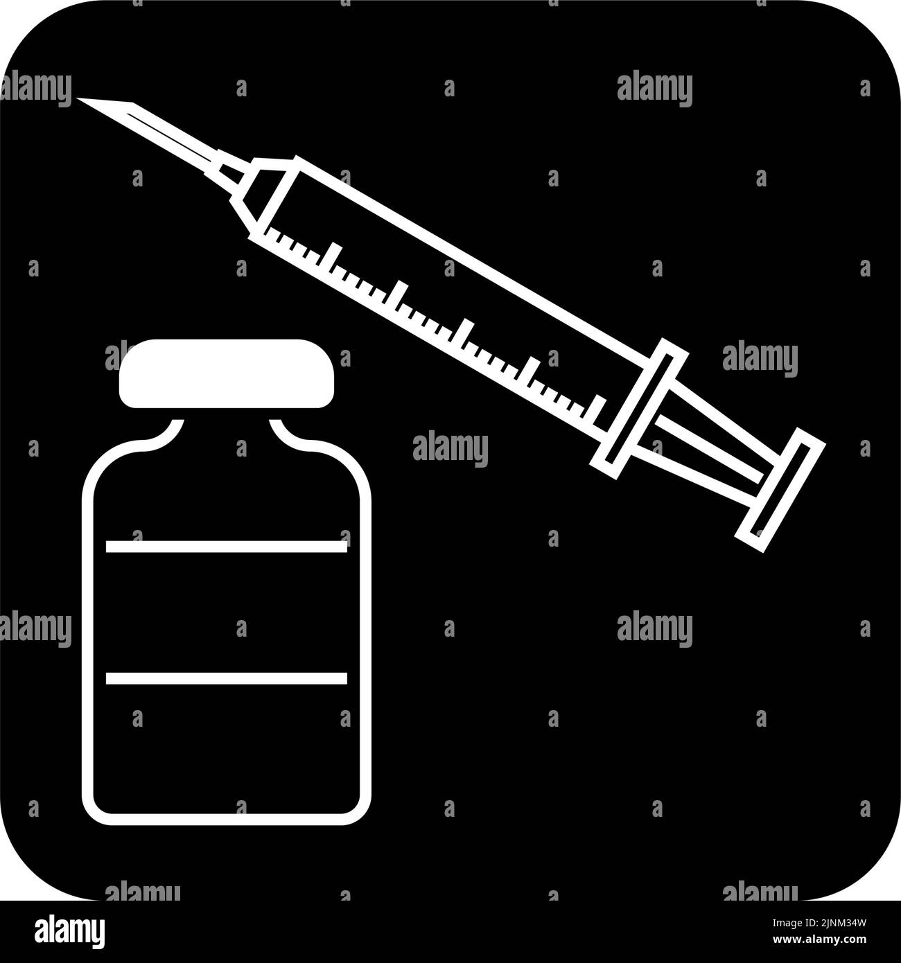 Immagine della siringa e del flaconcino di vaccinazione Illustrazione Vettoriale