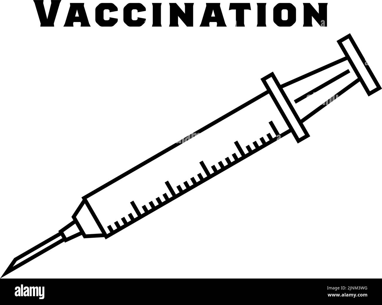 Illustrazione di una siringa usata per la vaccinazione Illustrazione Vettoriale