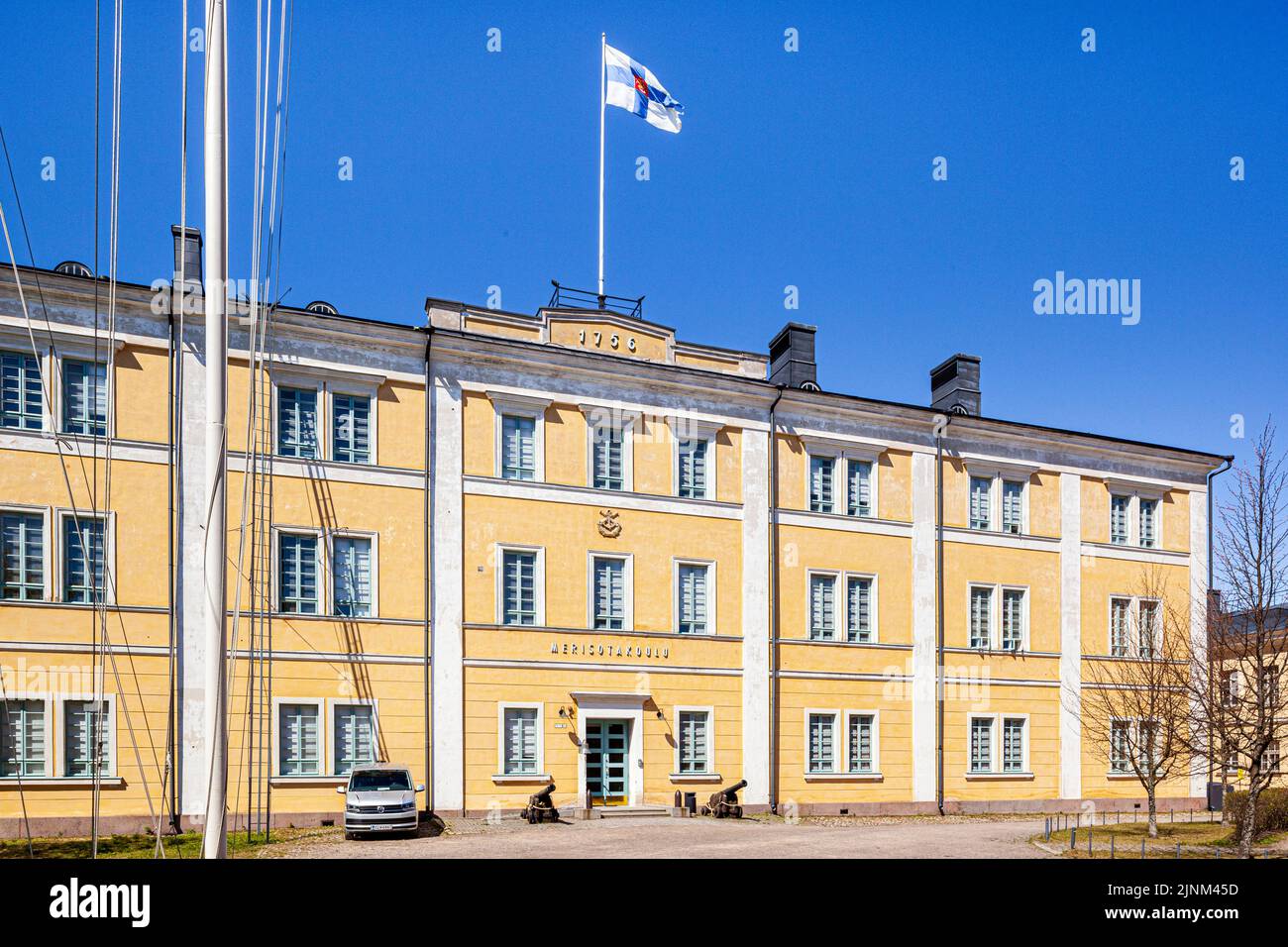 L'Accademia navale finlandese Merisotakoulu (MERISK) a Suomenlinna Piku-Musta, sull'isola di Suomenlinna, al largo di Helsinki, Finlandia Foto Stock