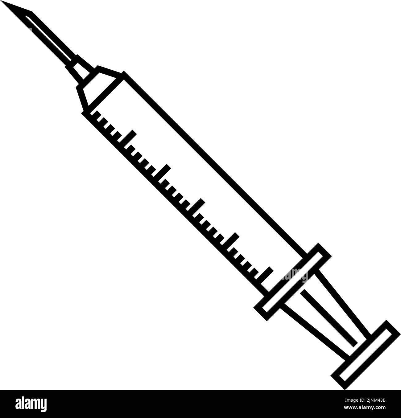 Illustrazione di una siringa usata per la vaccinazione Illustrazione Vettoriale