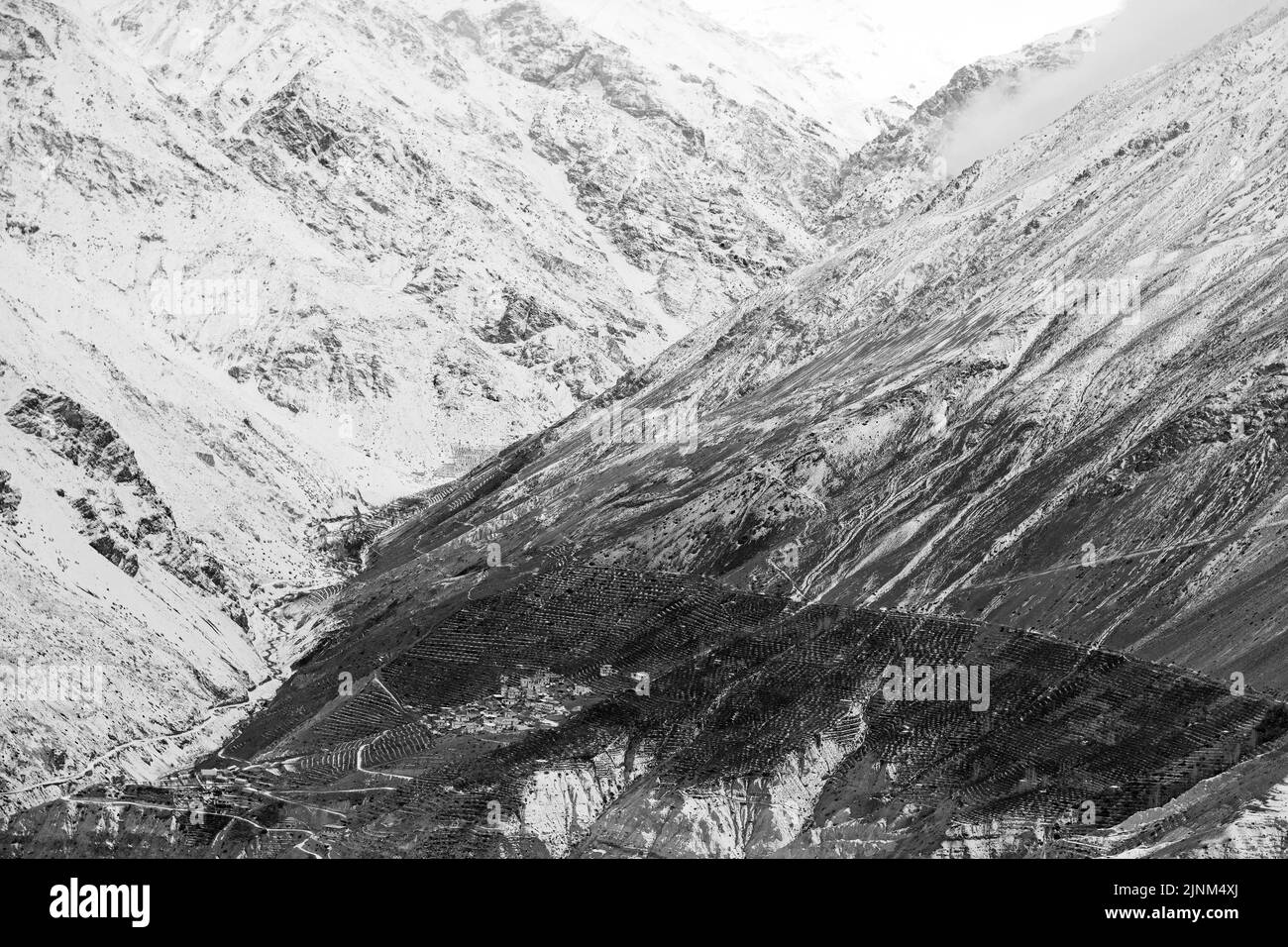 L'immagine del paesaggio della Valle di Spiti è stata ripresa in Himalaya, Himachal pradesh, India Foto Stock