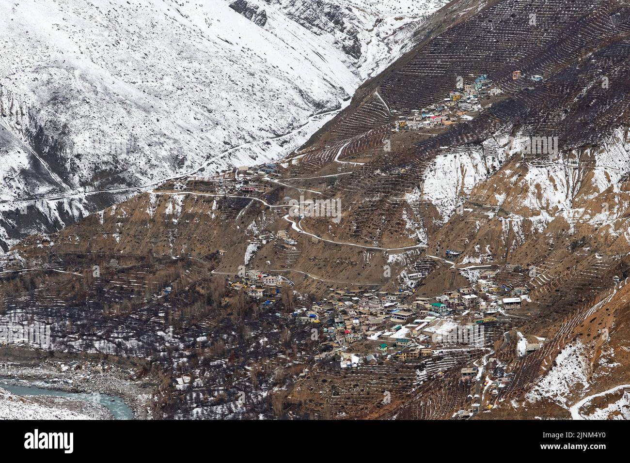 L'immagine del paesaggio della Valle di Spiti è stata ripresa in Himalaya, Himachal pradesh, India Foto Stock
