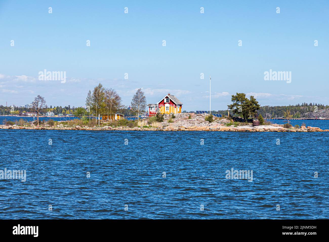 Cafe Kobben sull'isola di Katajanokanluoto al largo di Helsinki, Finlandia Foto Stock