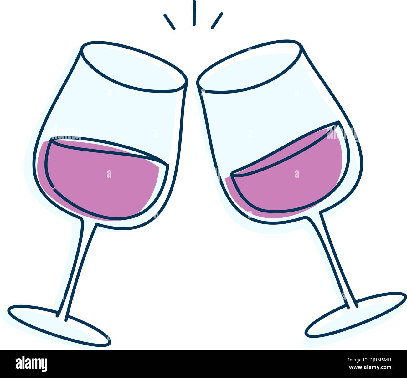 Immagine che mostra la tostatura con il vino Illustrazione Vettoriale