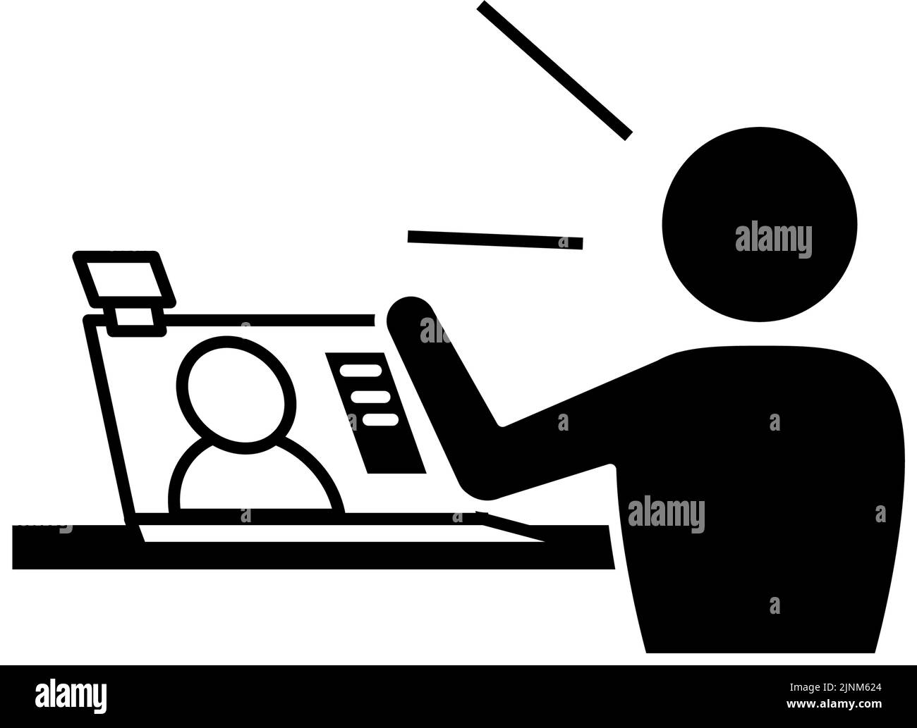 Icona che consiglia riunioni online Illustrazione Vettoriale
