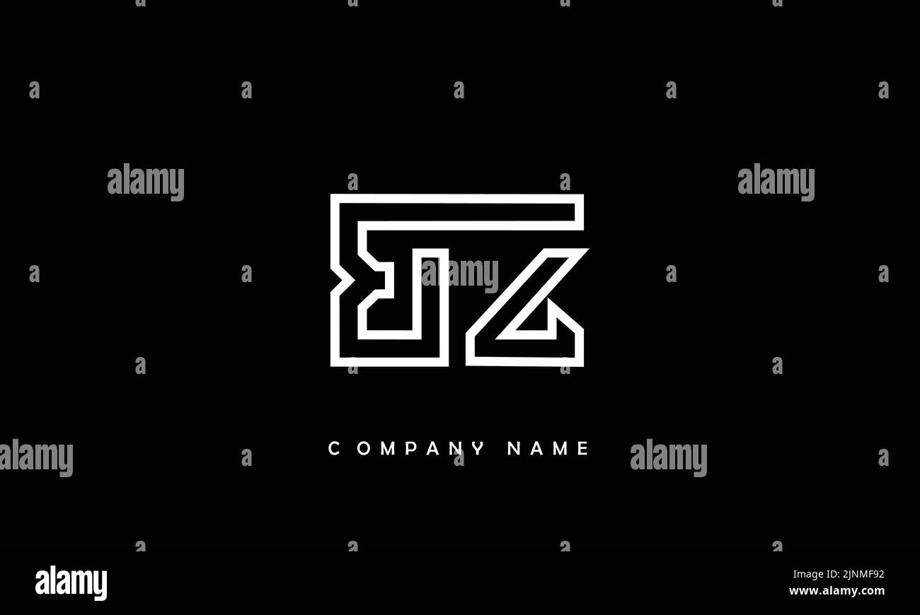 Monogramma ZB, BZ Abstract Letters Logo Illustrazione Vettoriale