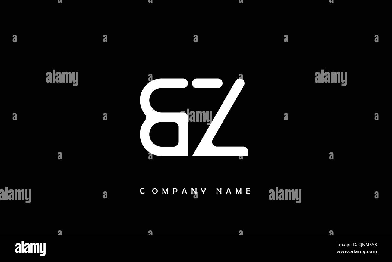 Monogramma ZB, BZ Abstract Letters Logo Illustrazione Vettoriale
