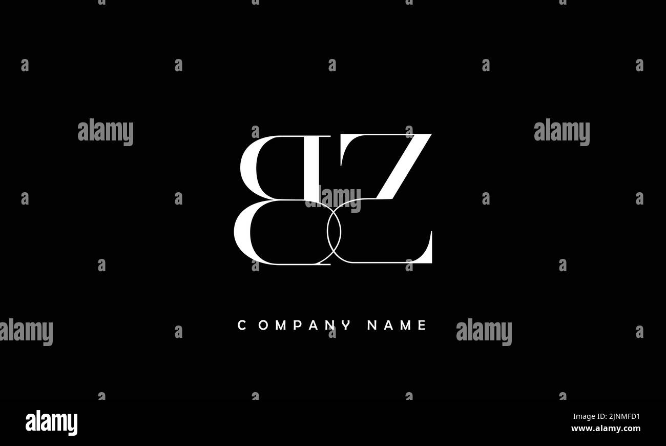 Monogramma ZB, BZ Abstract Letters Logo Illustrazione Vettoriale