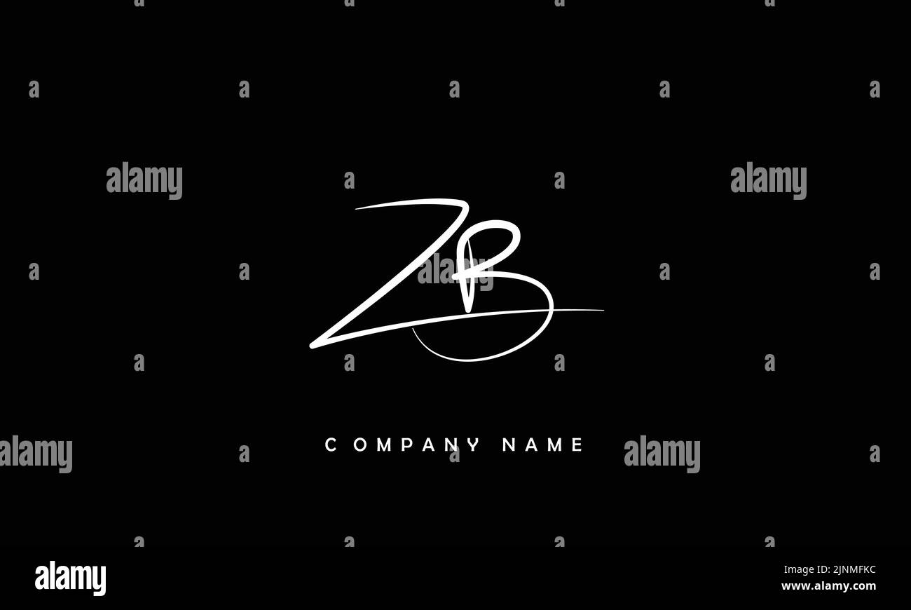Monogramma ZB, BZ Abstract Letters Logo Illustrazione Vettoriale