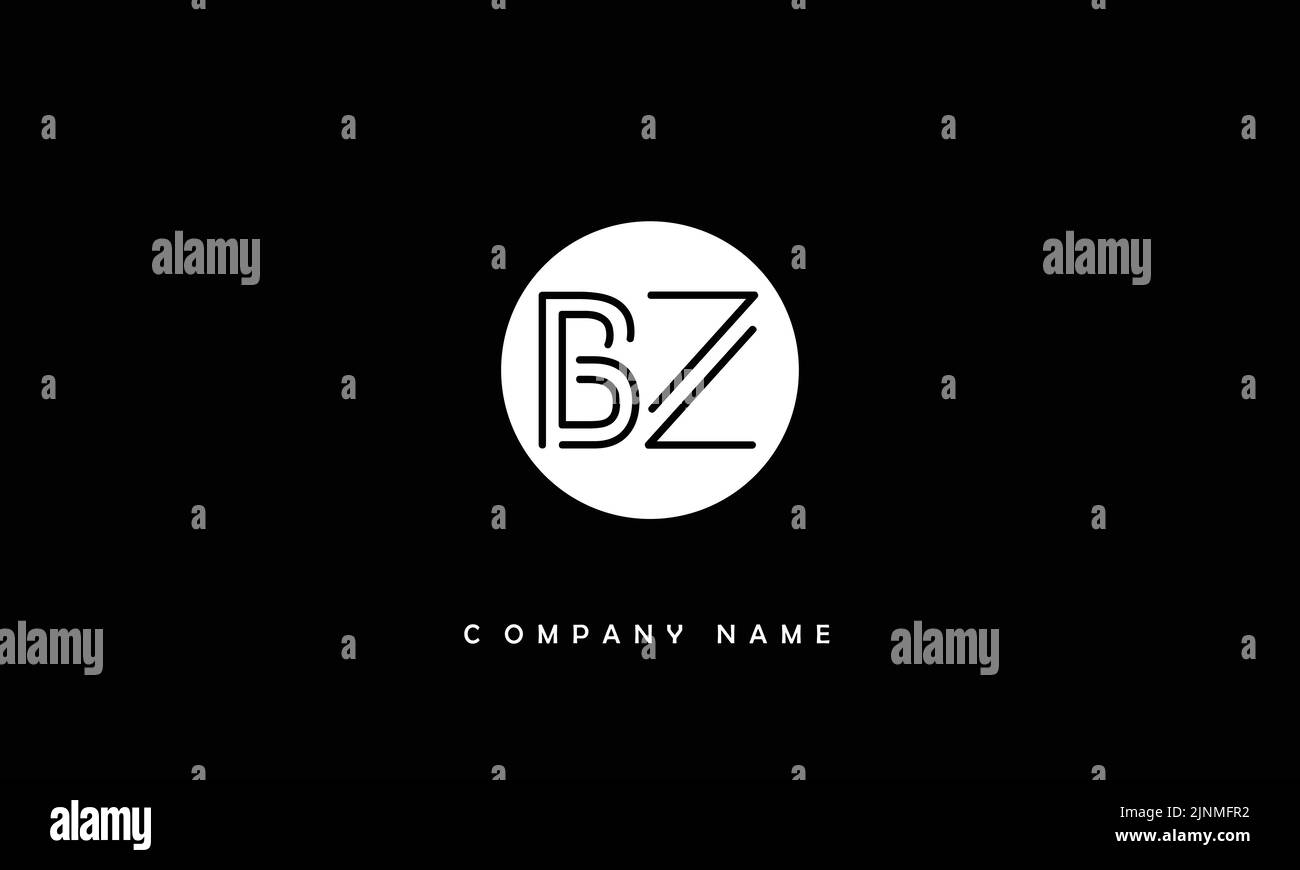 Monogramma ZB, BZ Abstract Letters Logo Illustrazione Vettoriale