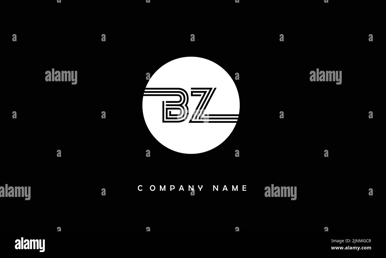 Monogramma ZB, BZ Abstract Letters Logo Illustrazione Vettoriale