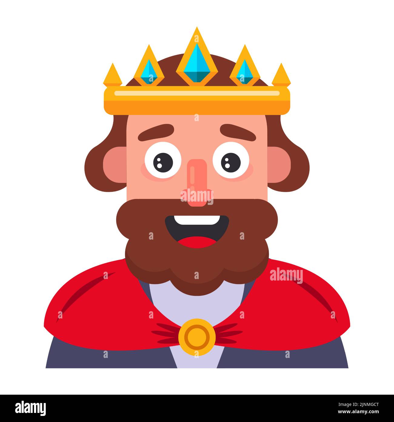 buon re. corona sulla testa di un uomo. disegno vettoriale piatto. Illustrazione Vettoriale