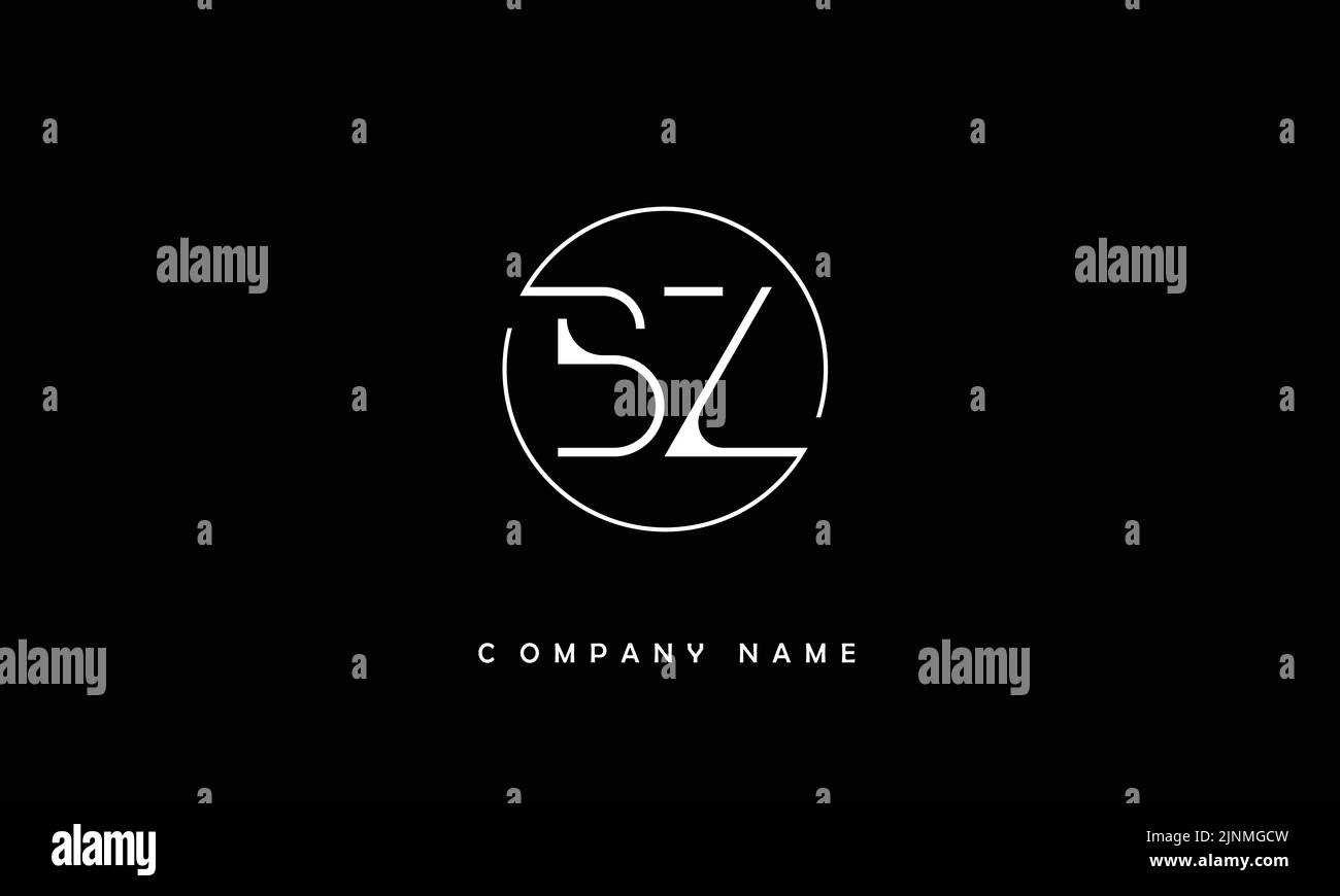Monogramma ZB, BZ Abstract Letters Logo Illustrazione Vettoriale