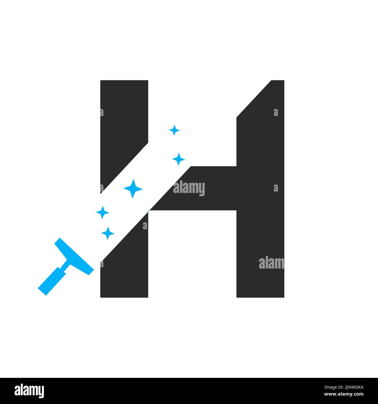 Logo di pulizia Casa lettera H per modello vettoriale simbolo di manutenzione della servitappe Illustrazione Vettoriale