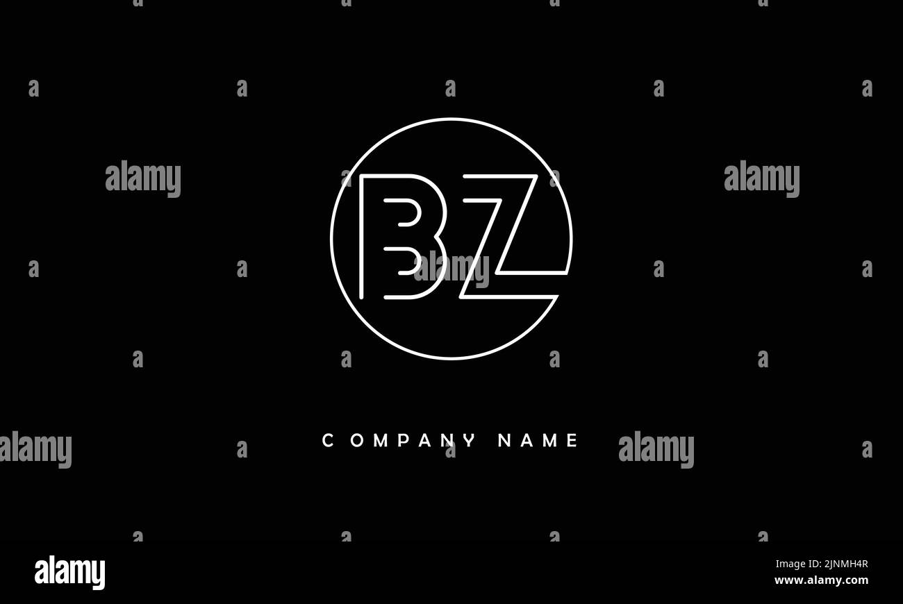 Monogramma ZB, BZ Abstract Letters Logo Illustrazione Vettoriale