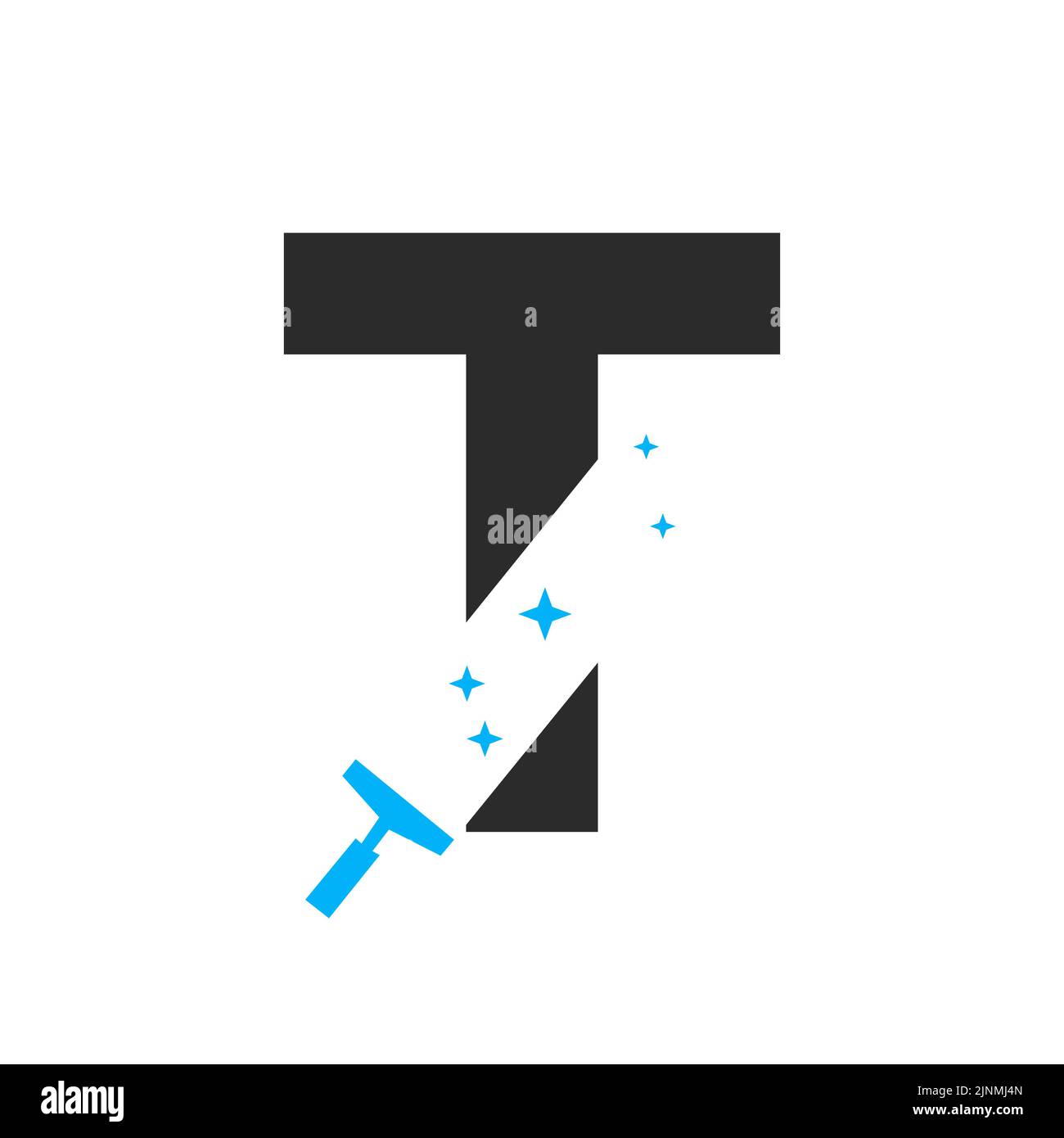 Logo di pulizia Casa lettera T per modello vettoriale simbolo di manutenzione della servitappe Illustrazione Vettoriale