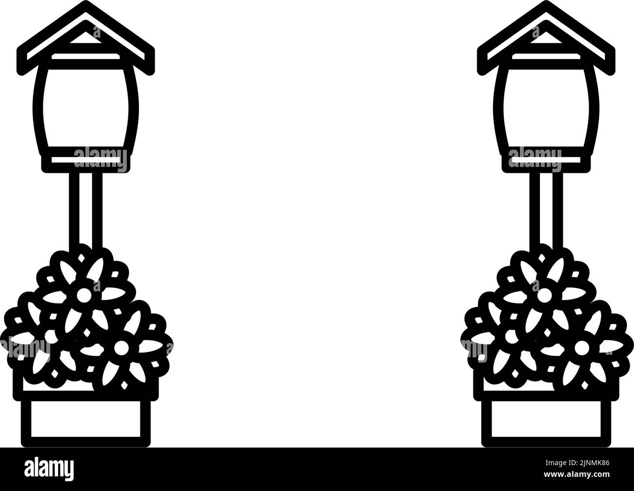 Icona funeraria bianca e nera, lanterna Illustrazione Vettoriale