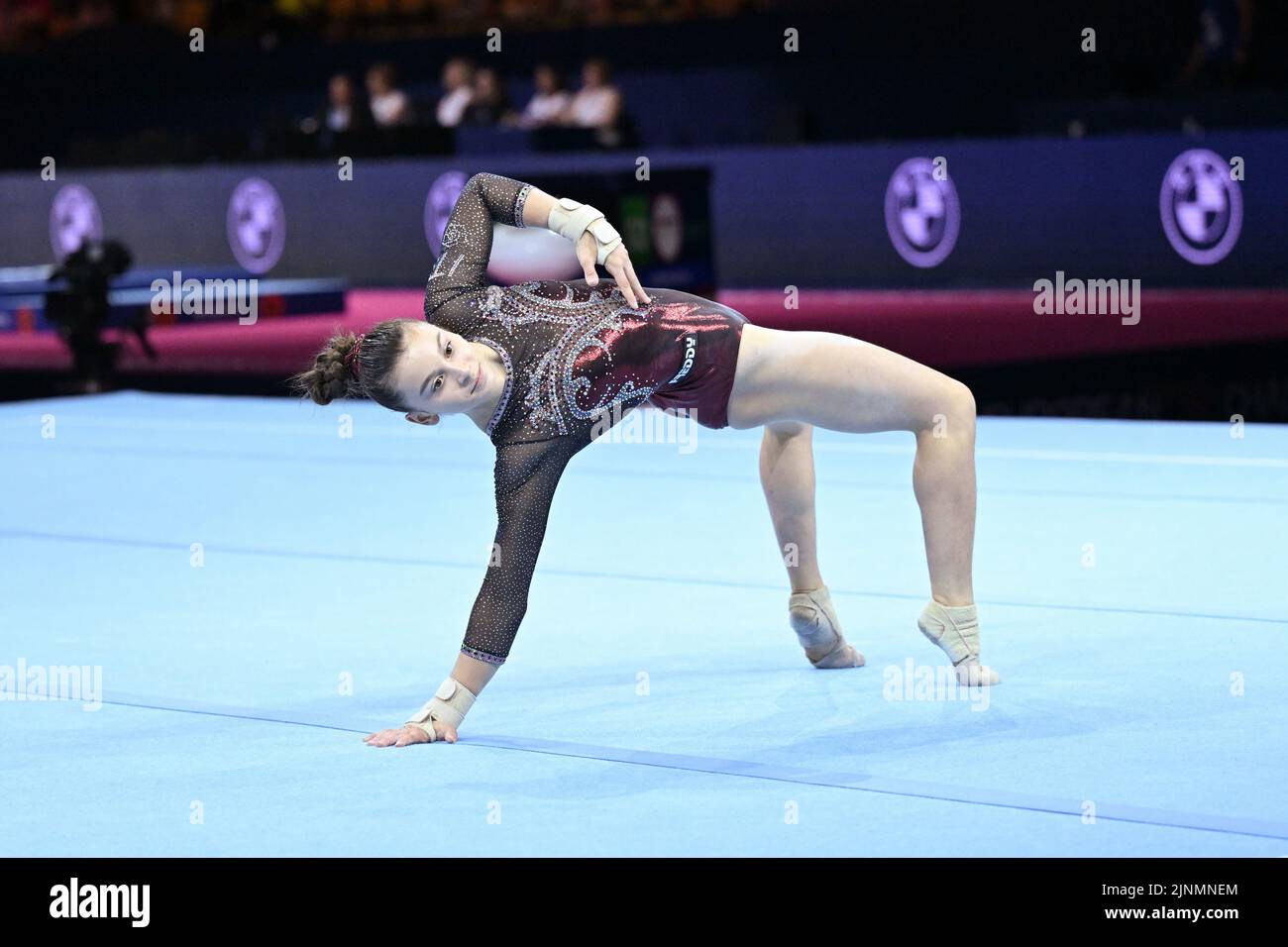 Monaco, Germania. 12th ago, 2022. Olympiahalle, Monaco di Baviera, Italia, 12 agosto 2022, Luglio Marano (ITA) piano durante i Campionati europei di ginnastica artistica femminile - qualificazione femminile Junior, incluse le finali di squadra e tutto intorno - Ginnastica Credit: Live Media Publishing Group/Alamy Live News Credit: Live Media Publishing Group/Alamy Live News Foto Stock