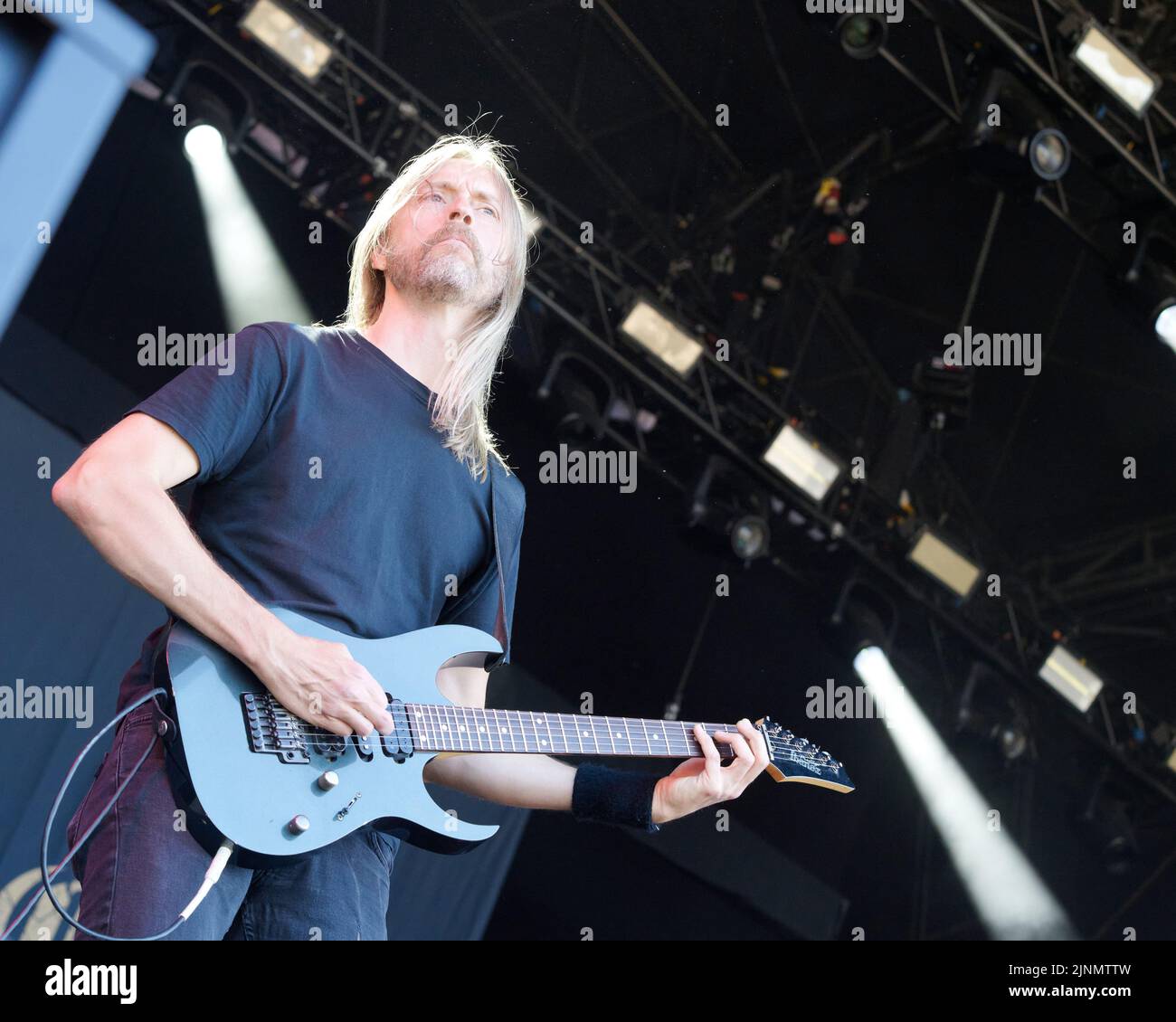 Catton Park, Regno Unito, 12 agosto 2022, Sorcerer suona sul palco principale al Bloodstock Open Air Festival. Credit: Will Tudor/Alamy Live News Foto Stock