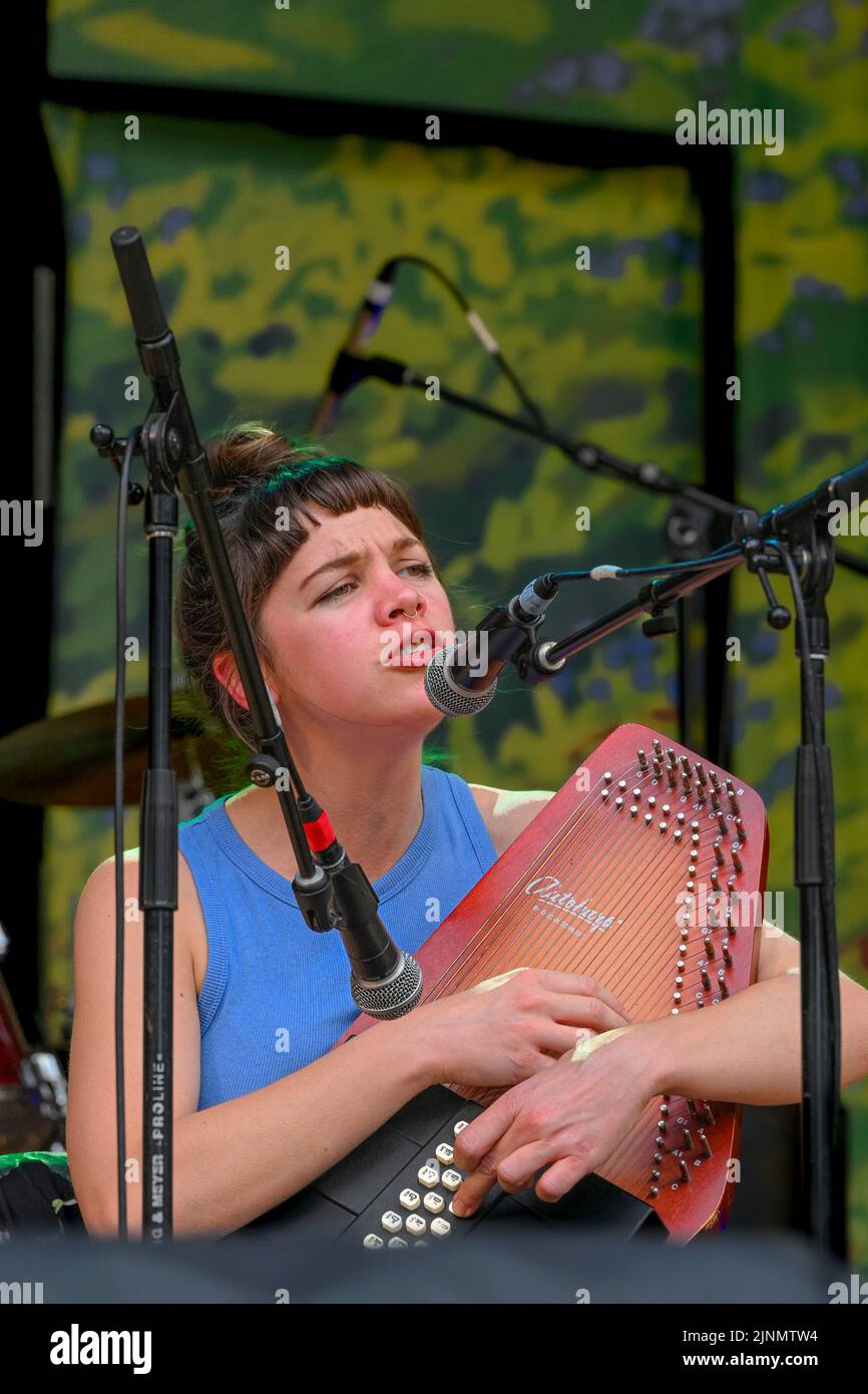 Cantante irlandese Susan o’Neill, Canmore Folk Music Festival, Canmore, Alberta, Canada Foto Stock