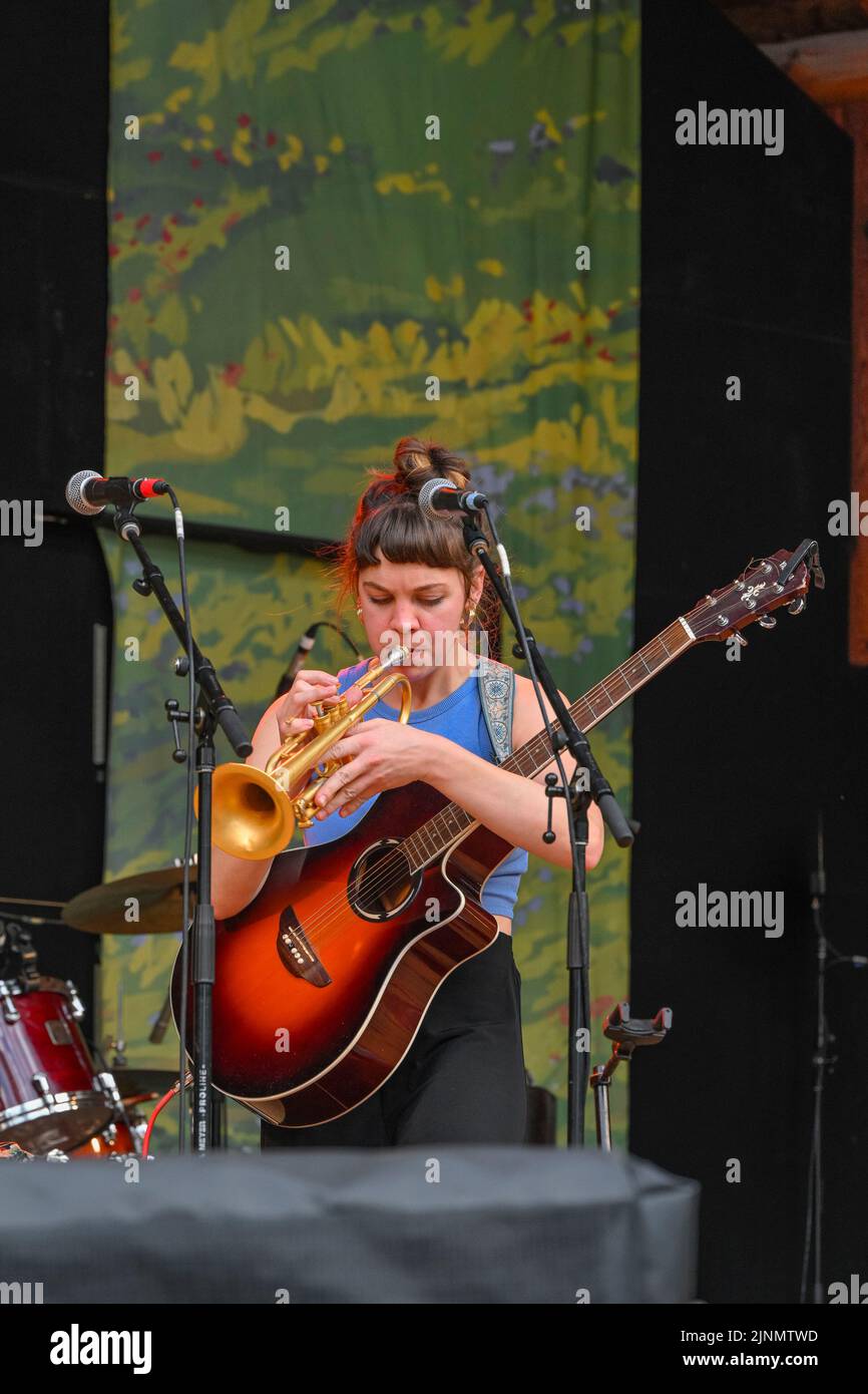 Cantante irlandese Susan o’Neill, Canmore Folk Music Festival, Canmore, Alberta, Canada Foto Stock
