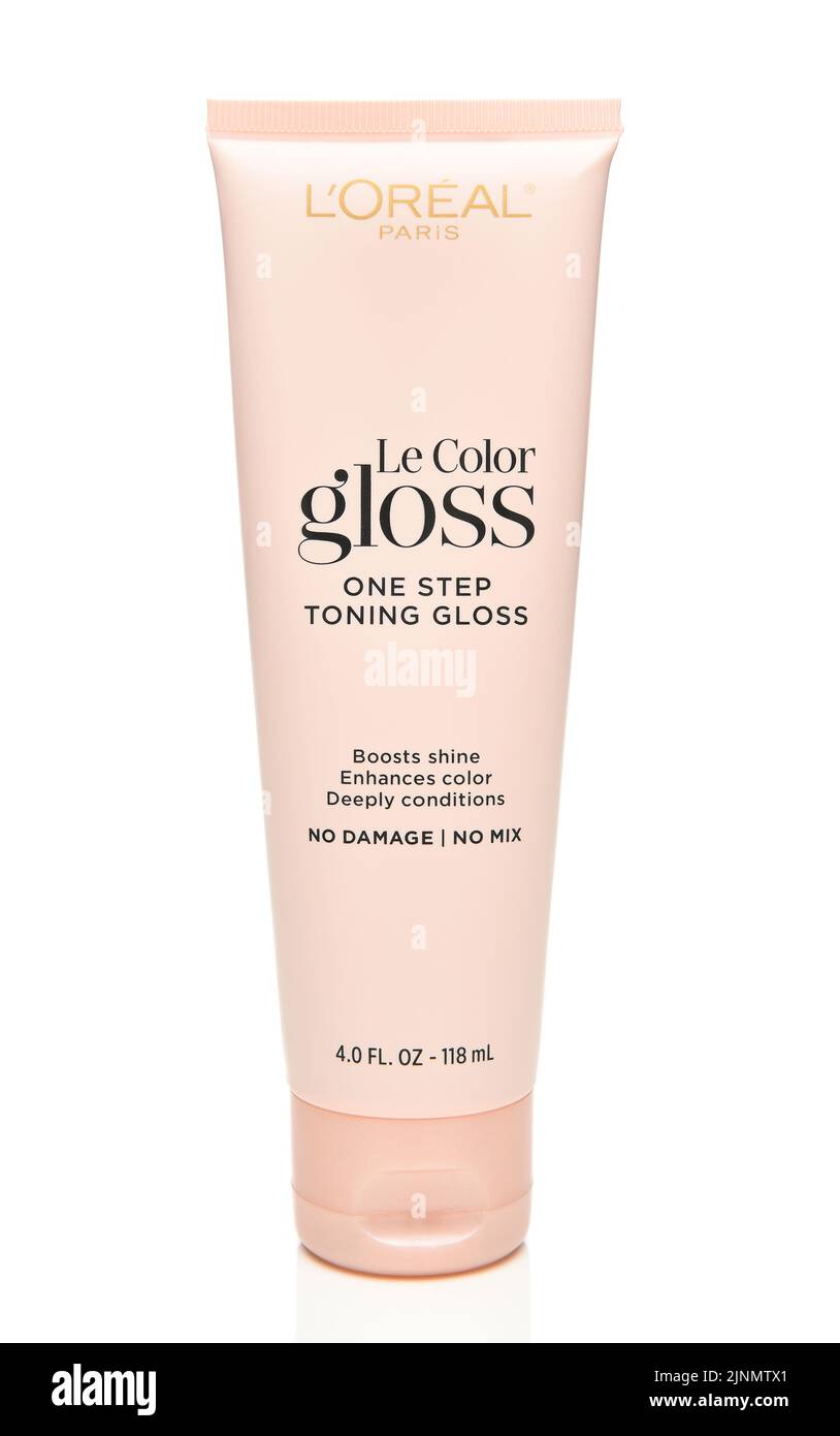 IRVINE, CALIFORNIA - 12 AGO 2022: Un tubo di l'oreal le Color Gloss One Step Toning Gloss. Foto Stock