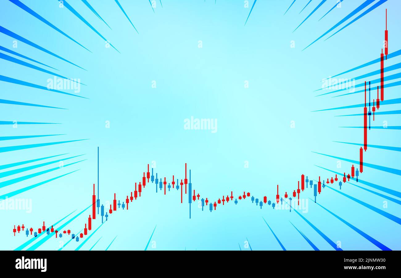 Grafici a candela utilizzati per le azioni con linee concentrate, FX e valute virtuali, in aumento Illustrazione Vettoriale