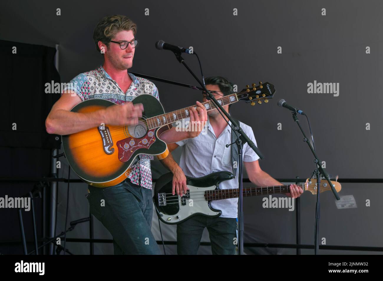 Sam Polley e gli antichi Tomorrows, Canmore Folk Music Festival, Canmore, Alberta, Canada Foto Stock