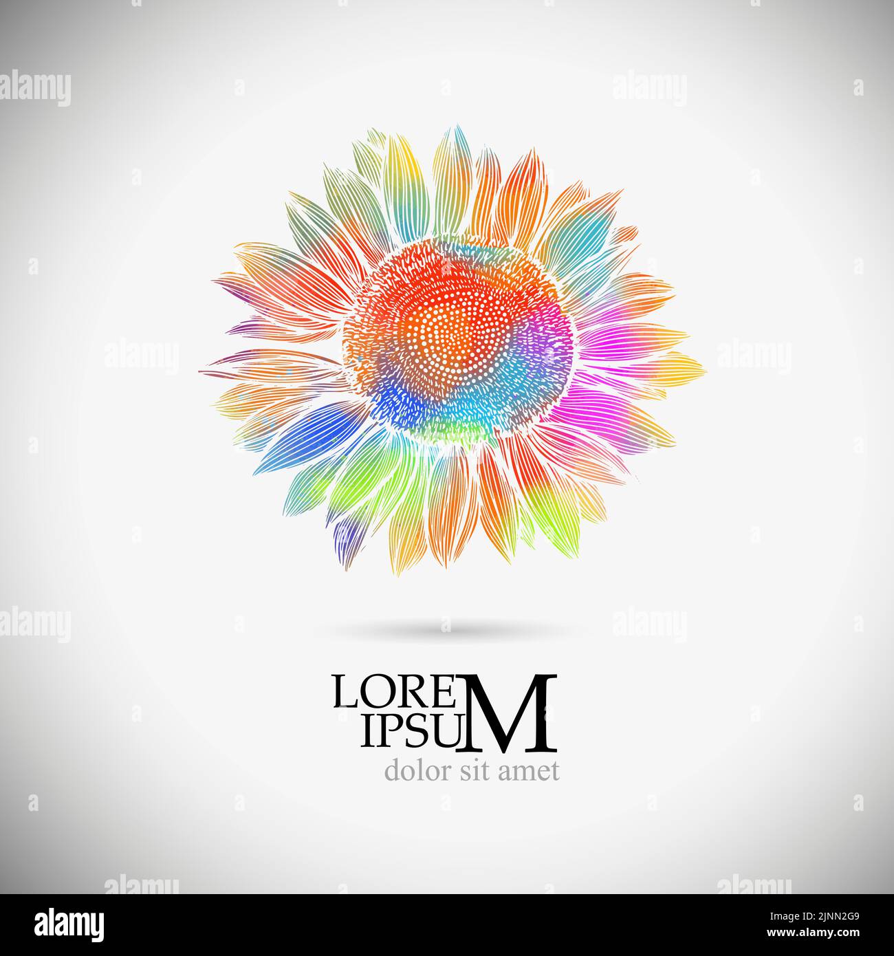 Oggetto di girasole colorato. Illustrazione vettoriale Illustrazione Vettoriale