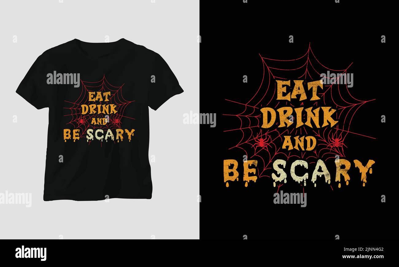 T-shirt grafica speciale per il giorno di Halloween con "Halloween" Design Vector Graphic Design T-Shirt, mag, adesivo, tappetino da parete, ecc. Design Vector Graphic Templa Illustrazione Vettoriale