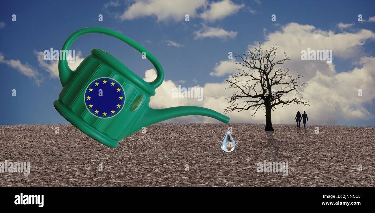 Immagine simbolica, carenza idrica, emergenza idrica, siccità globale, crisi climatica, cambiamento climatico, cambiamento climatico, carestia, fusione del ghiacciaio, riscaldamento Foto Stock