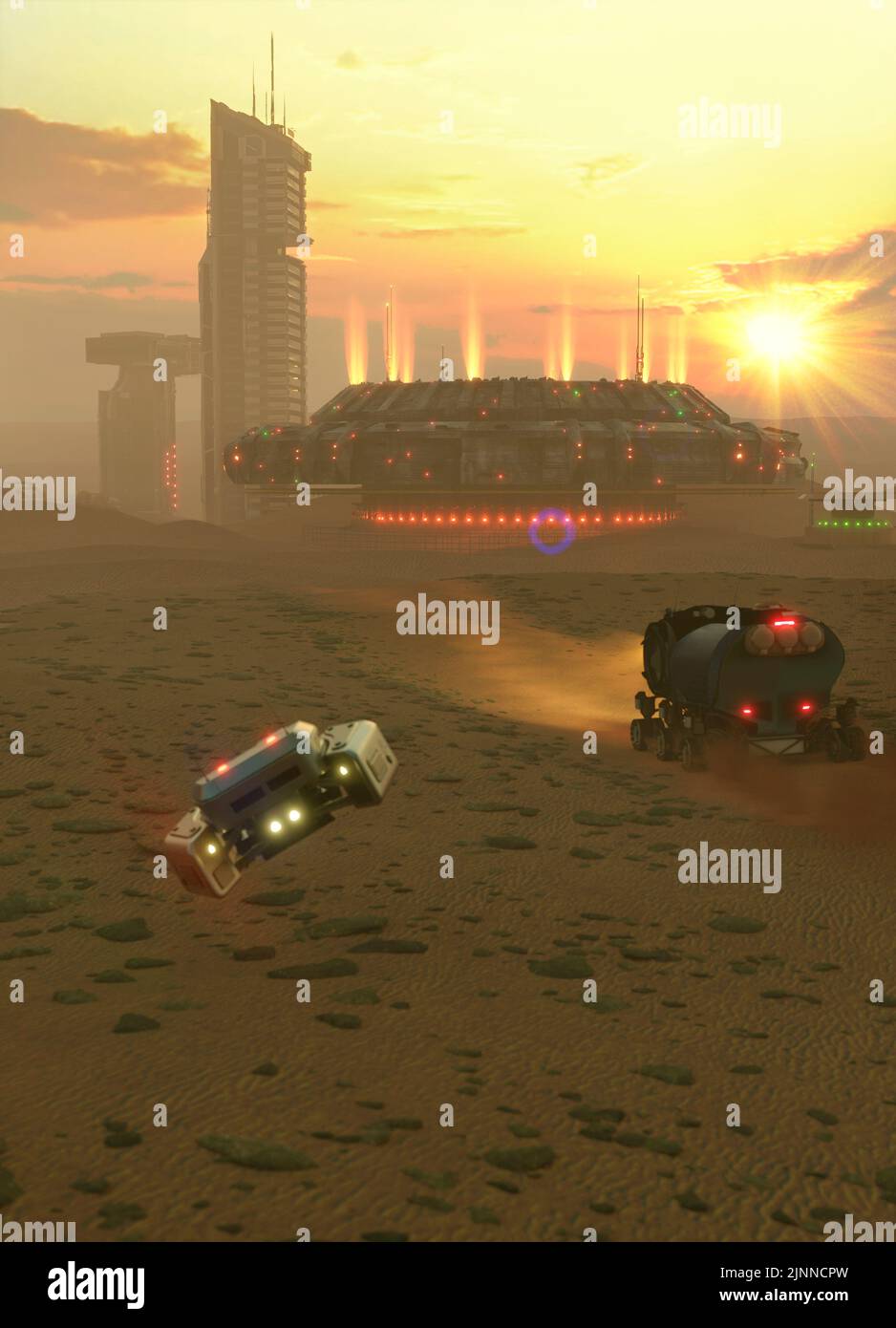 Stazione di terraformatura di Marte Foto Stock