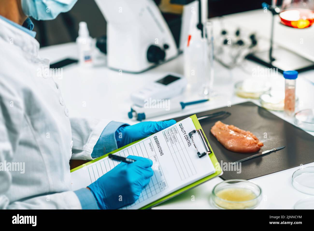 Laboratorio di sicurezza alimentare Foto Stock
