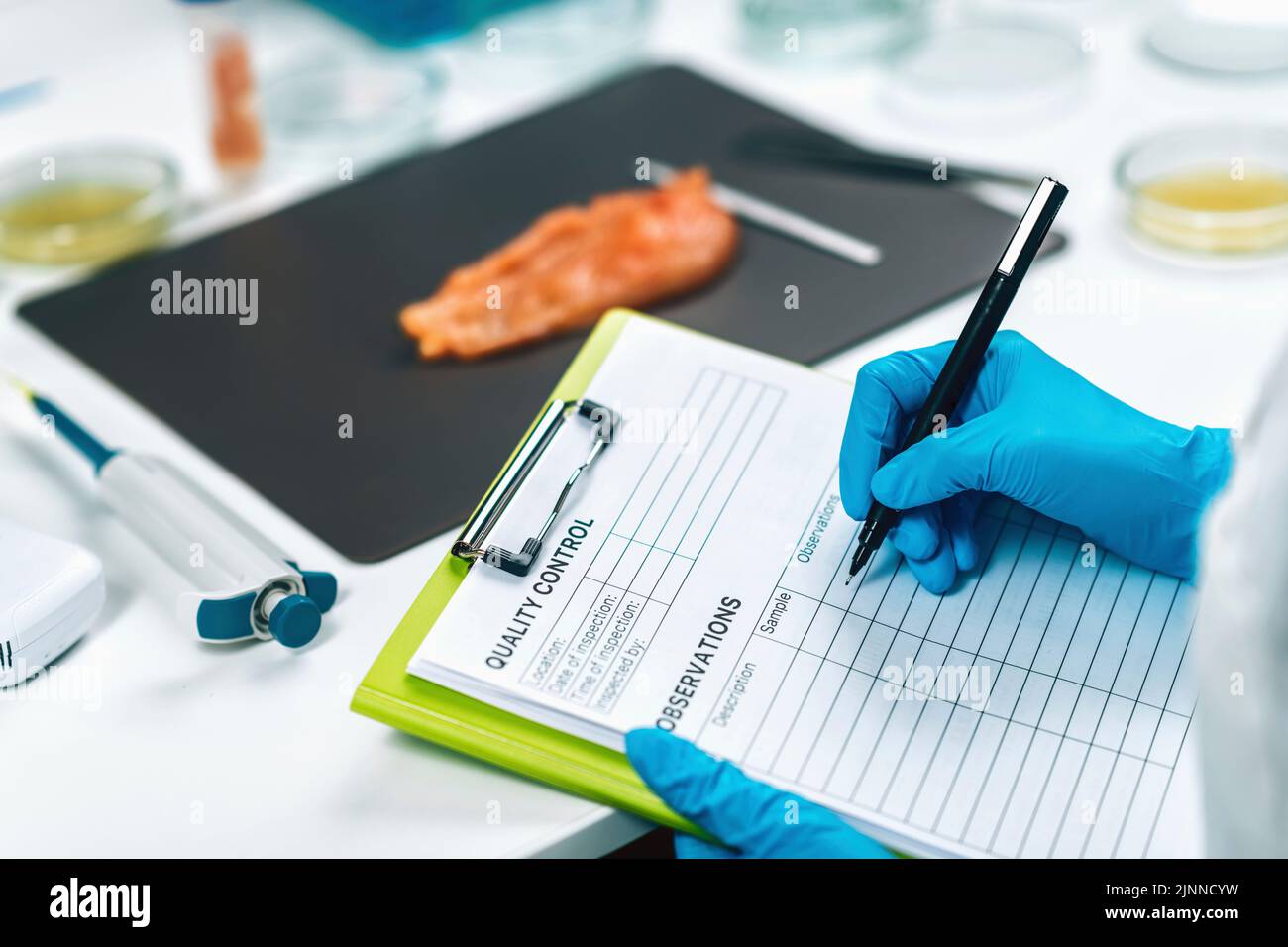 Laboratorio di sicurezza alimentare Foto Stock