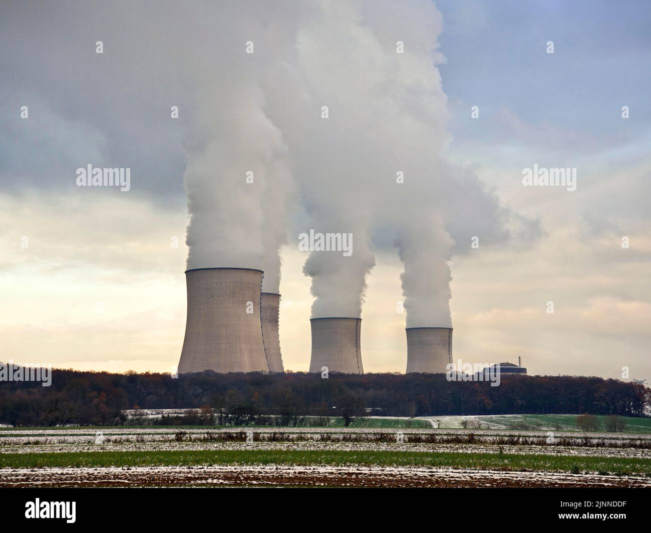 Centrale nucleare di Cattenom, AKW, centrale nucleare di Cattenom, Lorena, Francia Foto Stock