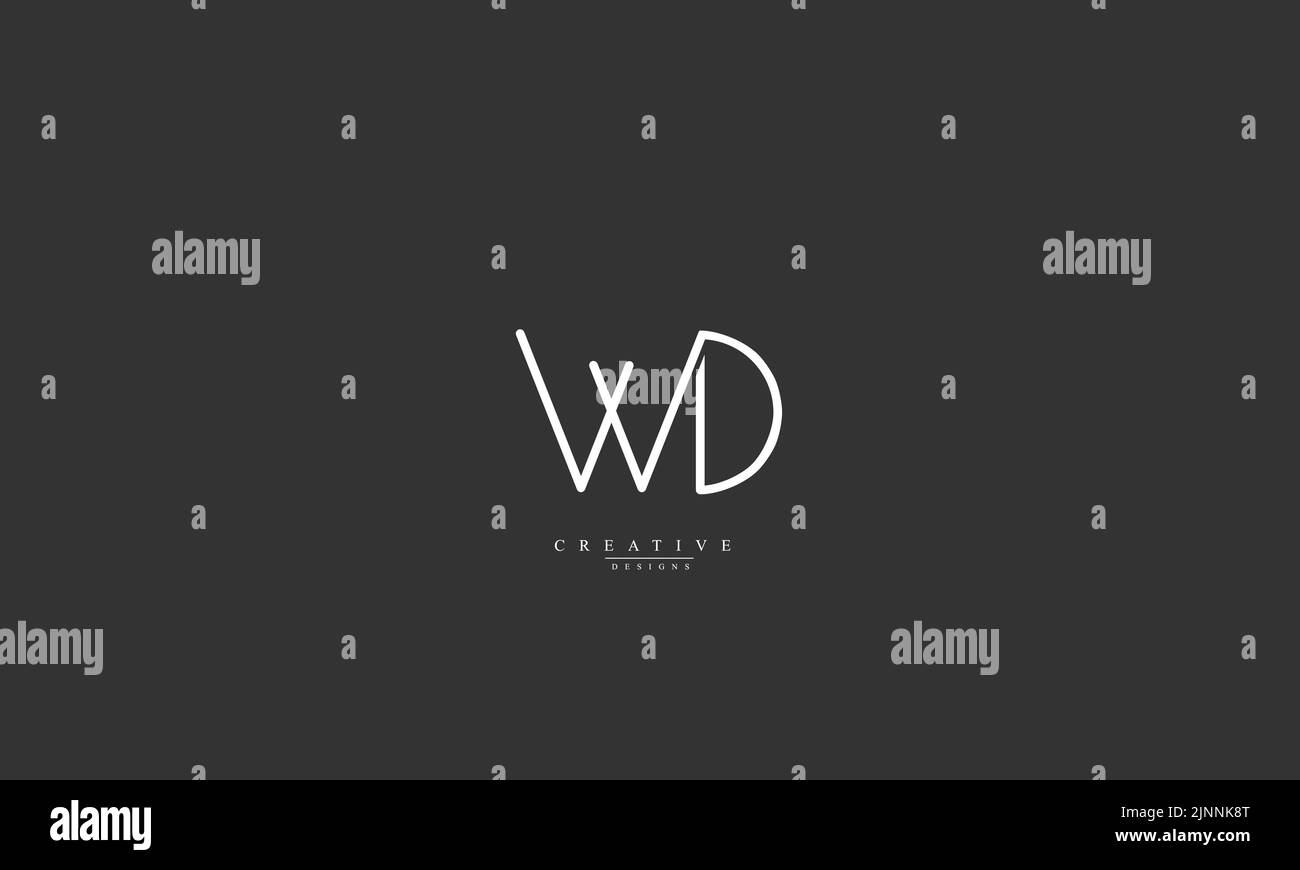 Lettere alfabetiche iniziali logo monogramma WD DW W D Illustrazione Vettoriale